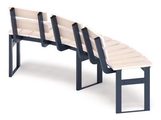 Модульная скамья радиальная (беленый дуб) МФ 42.01.19-01