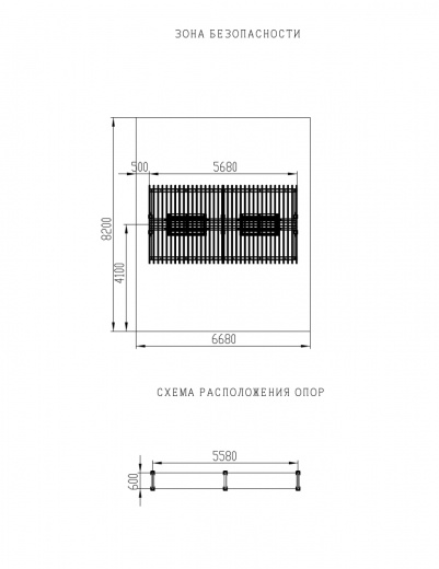 Пергола тент с качелями (прямая) - МФ 78.04.02-01 /без поликарбоната/