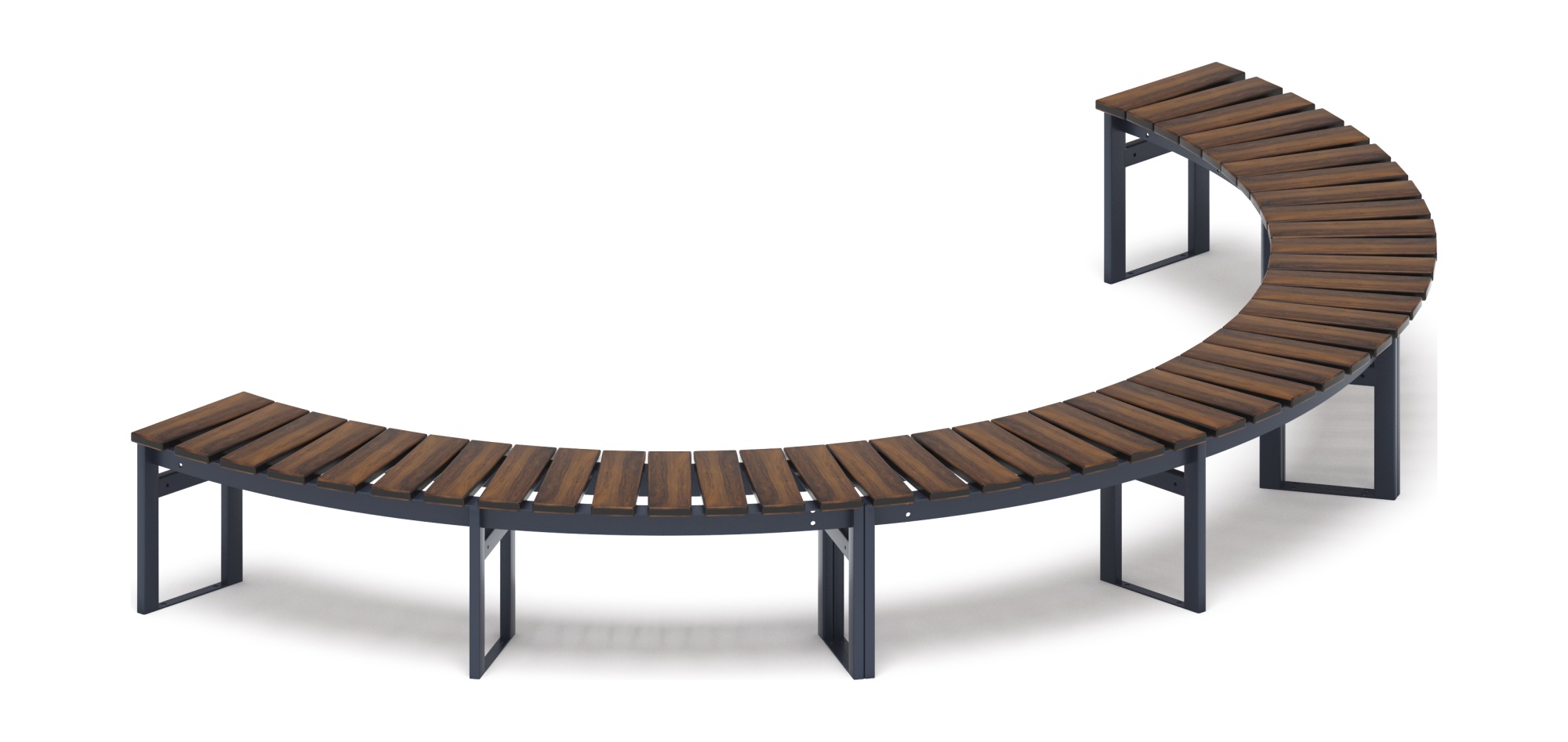 Модульная скамья радиальная (темный дуб) МФ 42.01.24