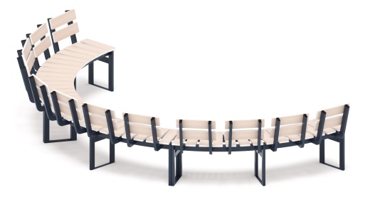 Модульная скамья радиальная (беленый дуб) МФ 42.01.25-01