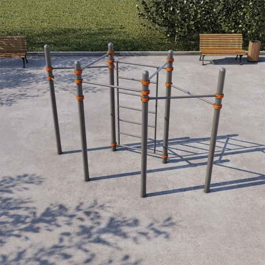 Шведская стенка с шестью турниками СВС-38