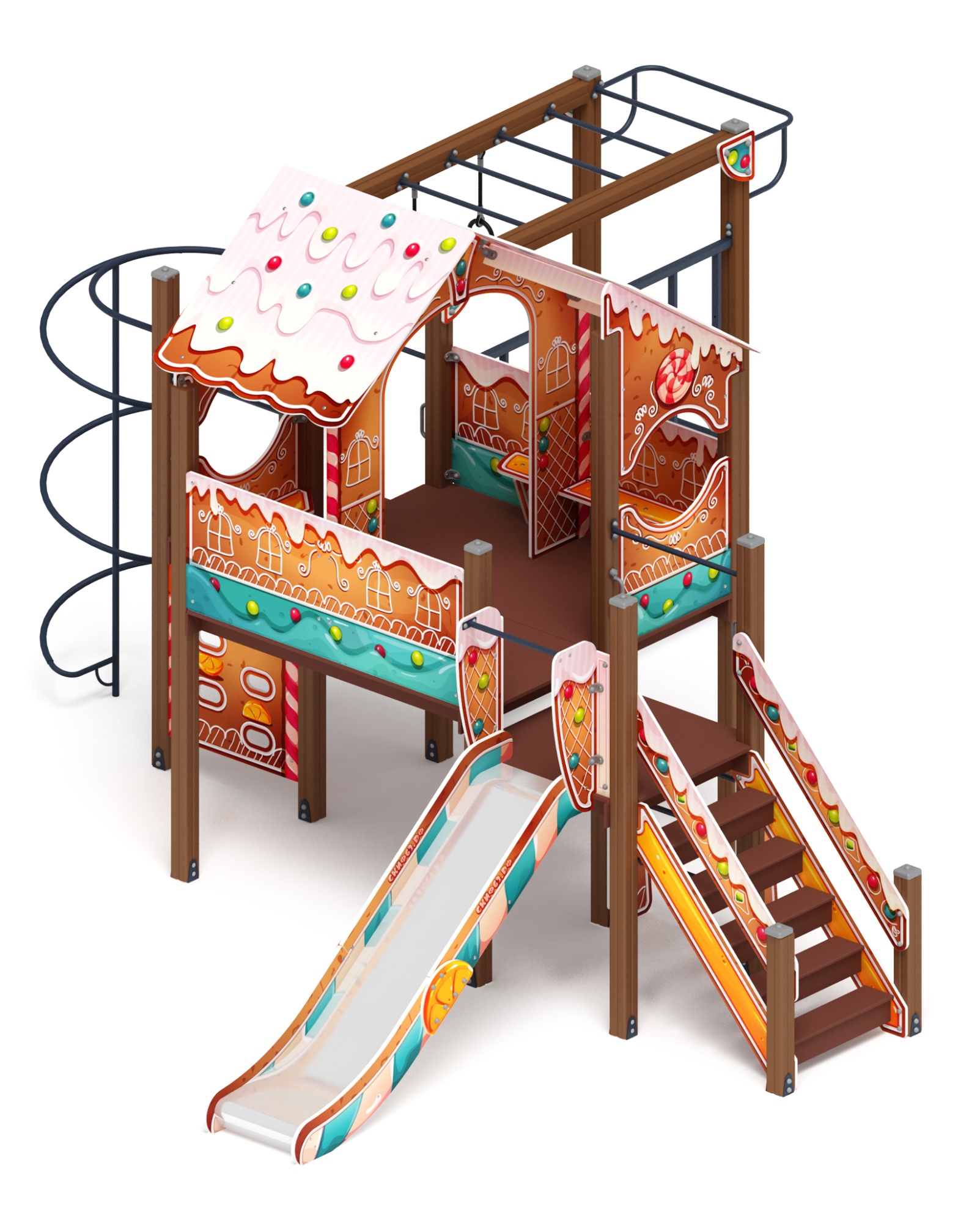 Теремок (Пряничный домик) - ДИК 2.07.02-02 - Игровой комплекс H=1200