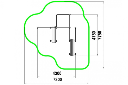 Наклонные брусья, турники W-07.008