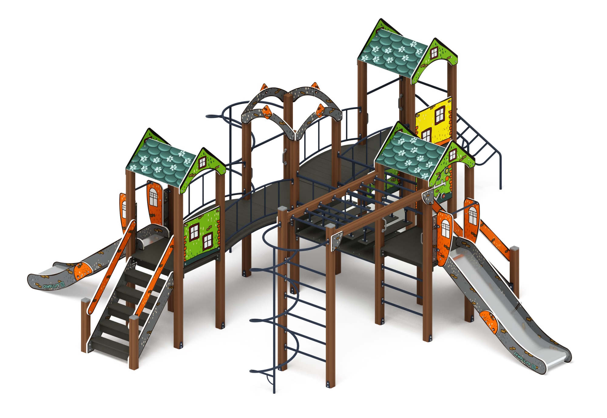Дворик детства (Город) - ДИК 2.01.4.02-01 - Игровой комплекс H=1200