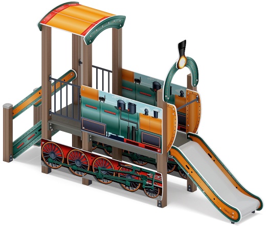 Паровозик (цветной) мини - ДИК 1.03.5.01-17 - Игровой комплекс H=750