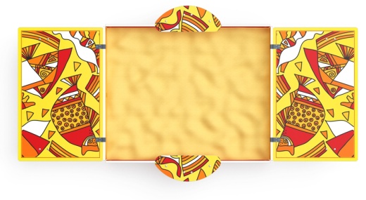 Песочница с крышкой средняя (Рыбы) - ИО 5.01.11-08