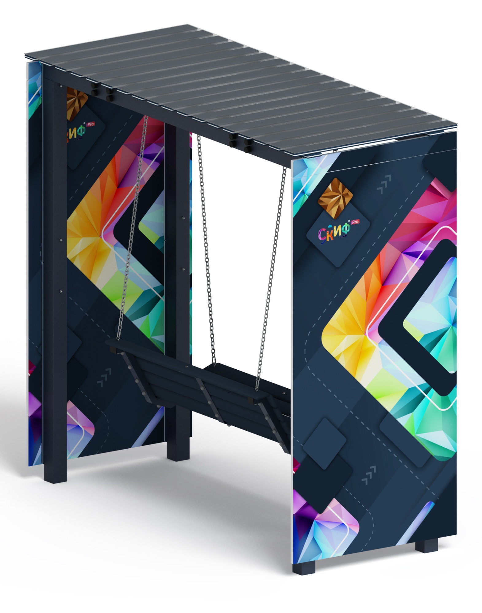 Пергола с качелями (СКИФ) - МФ 78.06.01 /с поликарбонатом/