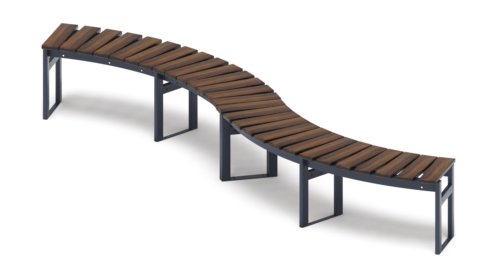 Модульная скамья радиальная (темный дуб) МФ 42.01.20
