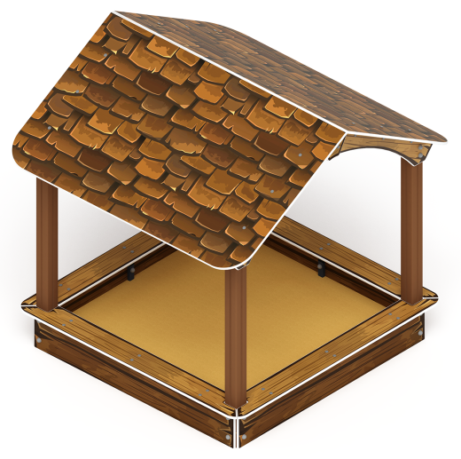 Песочный дворик с навесом Домик (Коричневый) - ИО 6.01.02-01