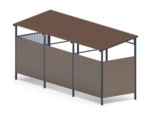 Навес контейнерной площадки для мусора (3 секции) МФ 55.02.03.3-02