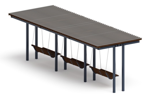 Пергола тент с качелями (прямая) - МФ 78.04.03 /с поликарбонатом/