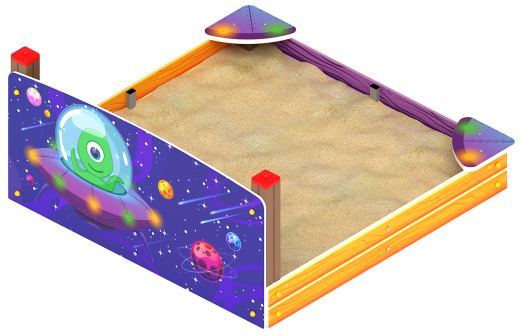 Песочница средняя с ограждением Космопорт - ИО 5.14.01-01