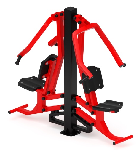 Жим от груди двойной (красный) - Уличный тренажер двойной - СТ 030-11