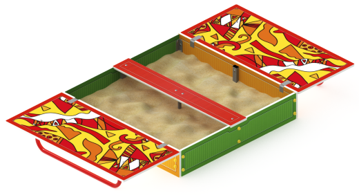 Песочница с крышкой средняя (Рыбы) - ИО 5.01.11-04