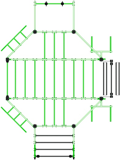 Многофункциональный спортивный комплекс (зеленый) МК 100.01-02