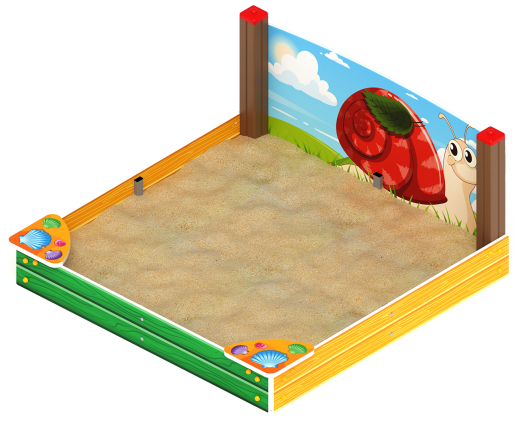 Песочница средняя с ограждением Улитка (Ракушки) - ИО 5.01.02-02