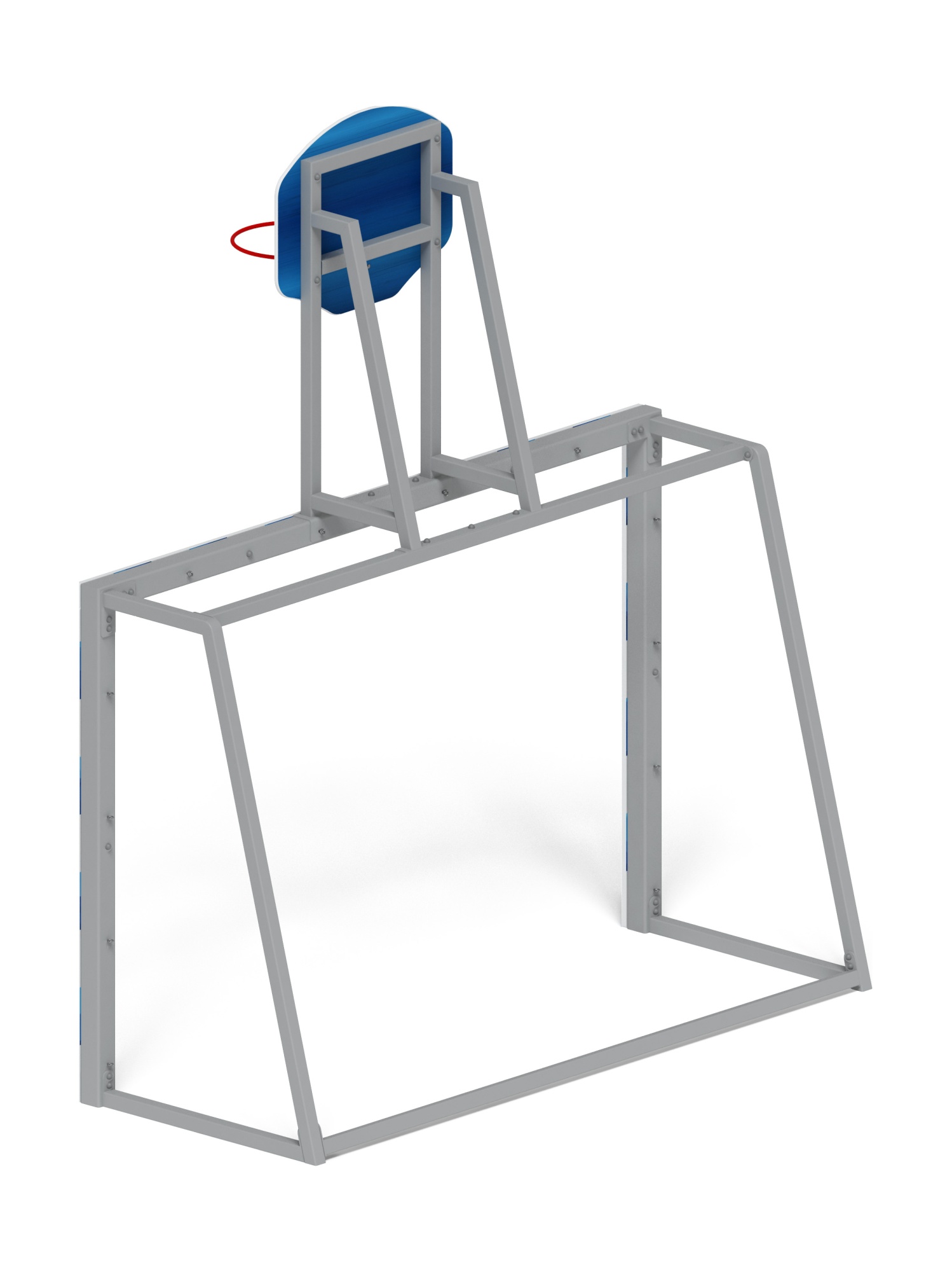 Ворота мини футбольные с баскетбольным щитом (синие) (с креплением сетки) - СО 2.60.05-03