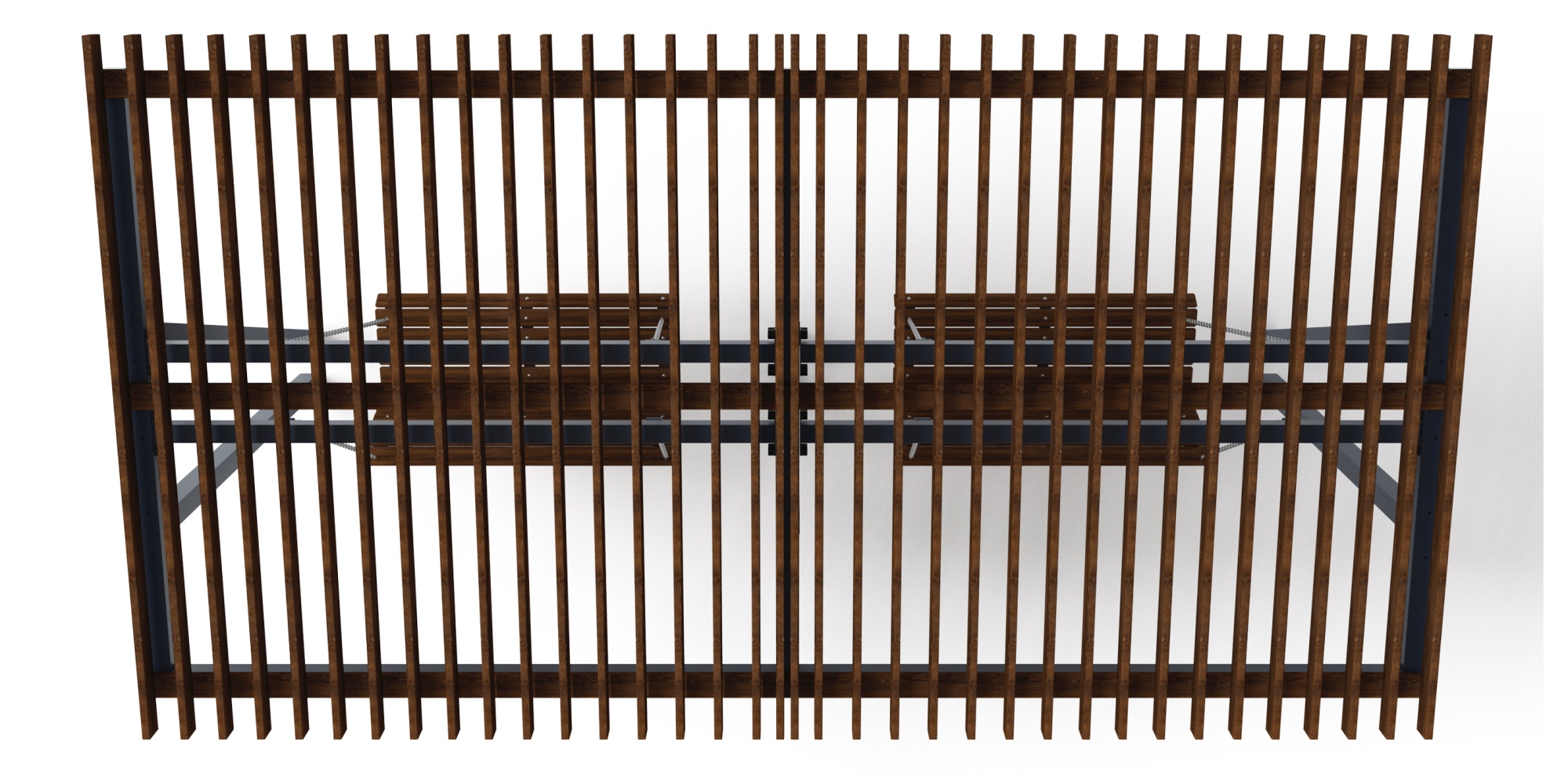 Пергола тент с качелями (наклоная) - МФ 78.03.02-01 /без поликарбоната/