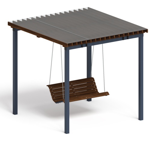 Пергола тент с качелями - МФ 78.02.01 /с поликарбонатом/