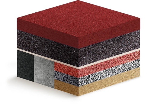 Покрытие из резиновой крошки Sport Comfort красное