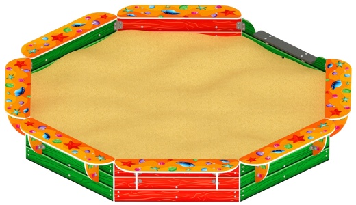 Песочница восьмигранная (Ракушки) - ИО 5.01.04-40