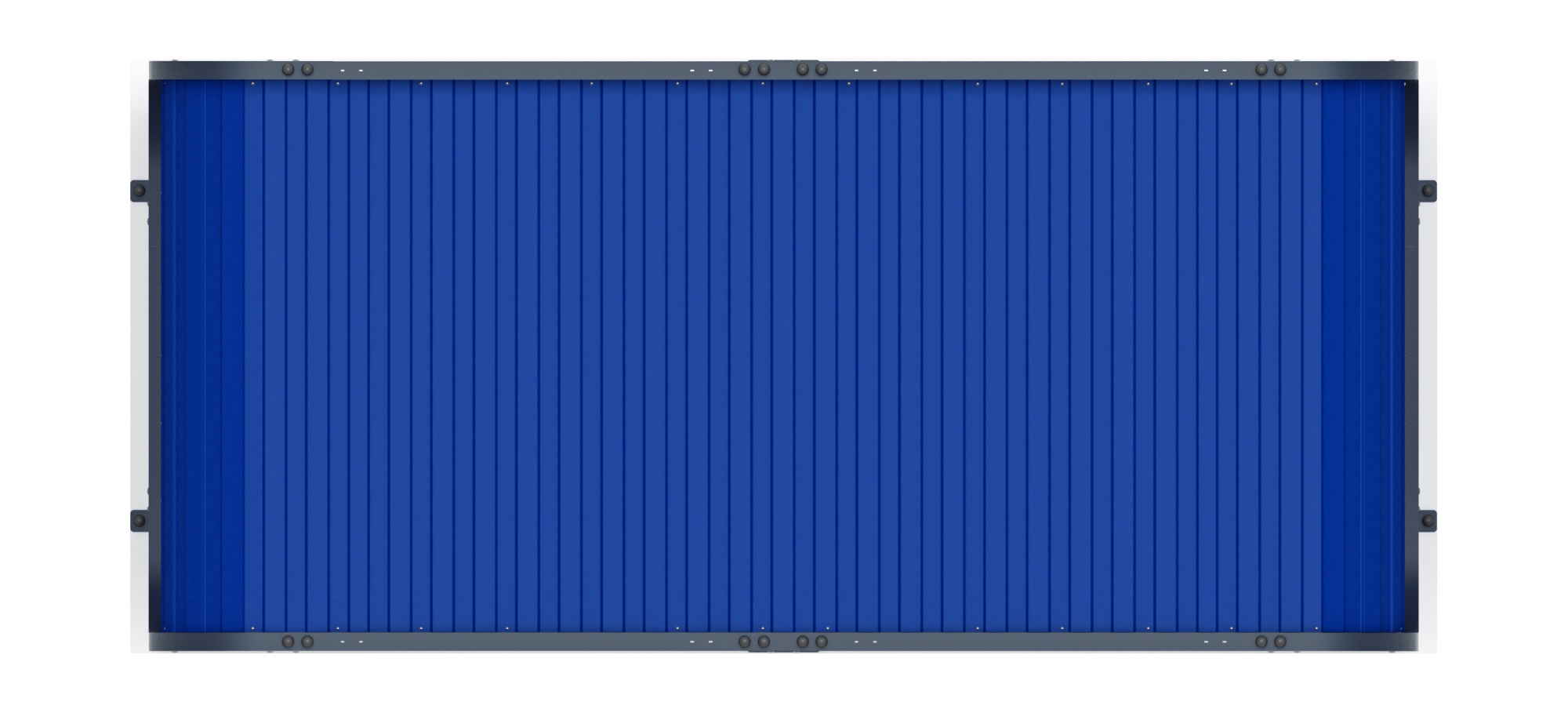 Навес контейнерной площадки для мусора (синий) (2 секции) (под анкера) МФ 55.01.02-03