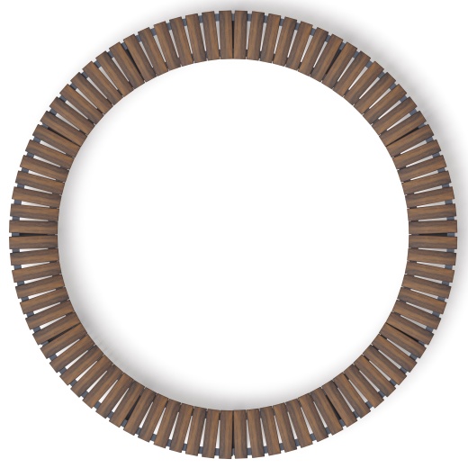 Модульная скамья радиальная (темный дуб) МФ 42.01.26