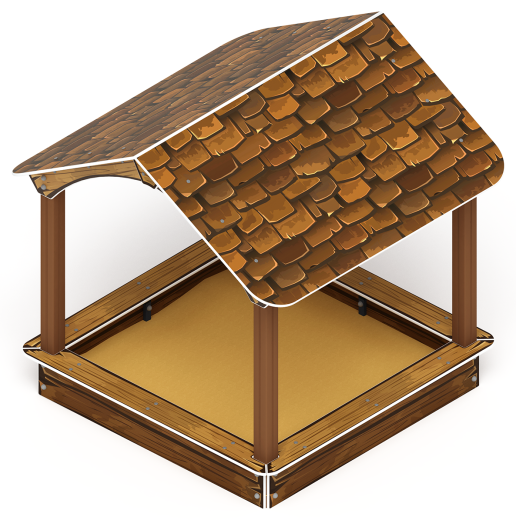 Песочный дворик с навесом Домик (Коричневый) - ИО 6.01.02-01