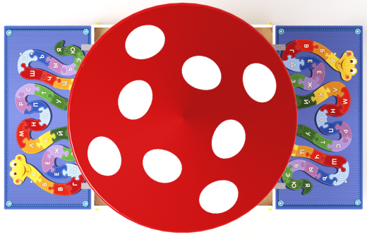 Песочница с крышкой средняя и навесом Грибок (Азбука) - ИО 5.01.10-01