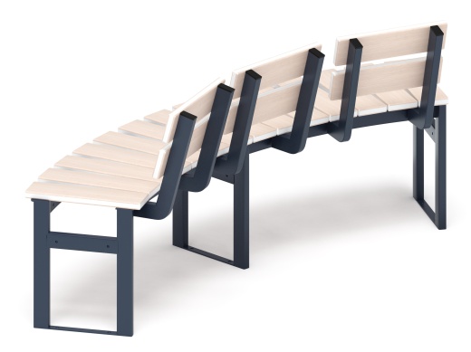 Модульная скамья радиальная (беленый дуб) МФ 42.01.19-01