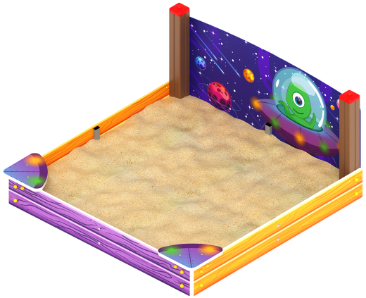 Песочница средняя с ограждением Космопорт - ИО 5.14.01-01