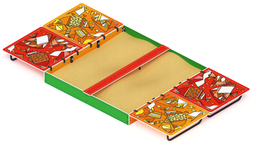 Песочница с крышкой большая (Рыбы) - ИО 5.01.14-01