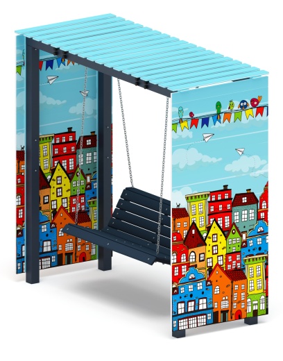 Пергола с качелями (Город) - МФ 78.06.01-05 /без поликарбоната/