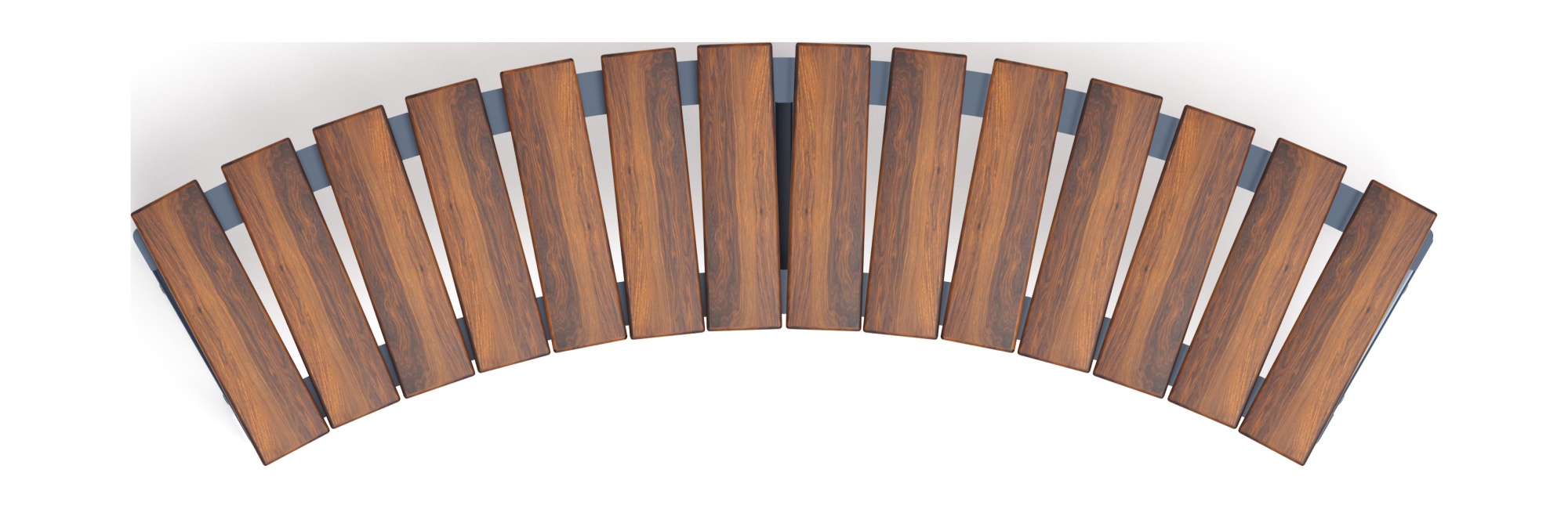 Модульная скамья радиальная (темный дуб) МФ 42.01.17