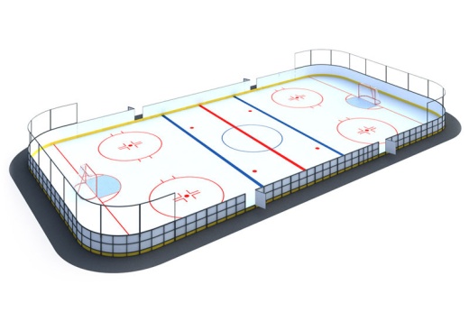 Хоккейная коробка R-3м. защитная сетка Н-1500мм за воротами ХОК-1.4
