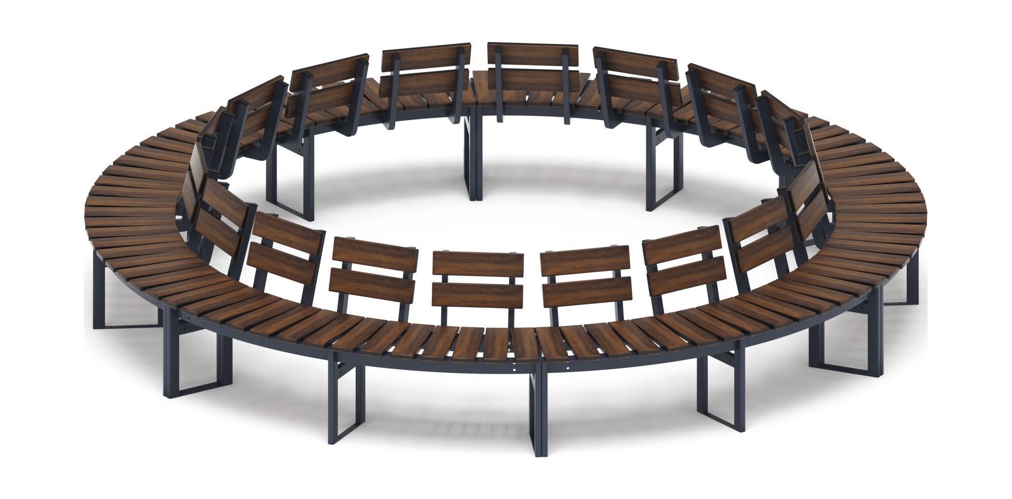 Модульная скамья радиальная (темный дуб) МФ 42.01.27