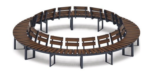 Модульная скамья радиальная (темный дуб) МФ 42.01.27