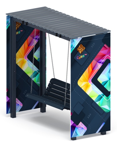 Пергола с качелями (СКИФ) - МФ 78.06.01 /с поликарбонатом/