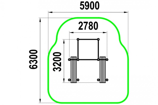 Шведская стенка, три турника классического хвата, две лавки для упражнений на пресс наклонных W-01-009