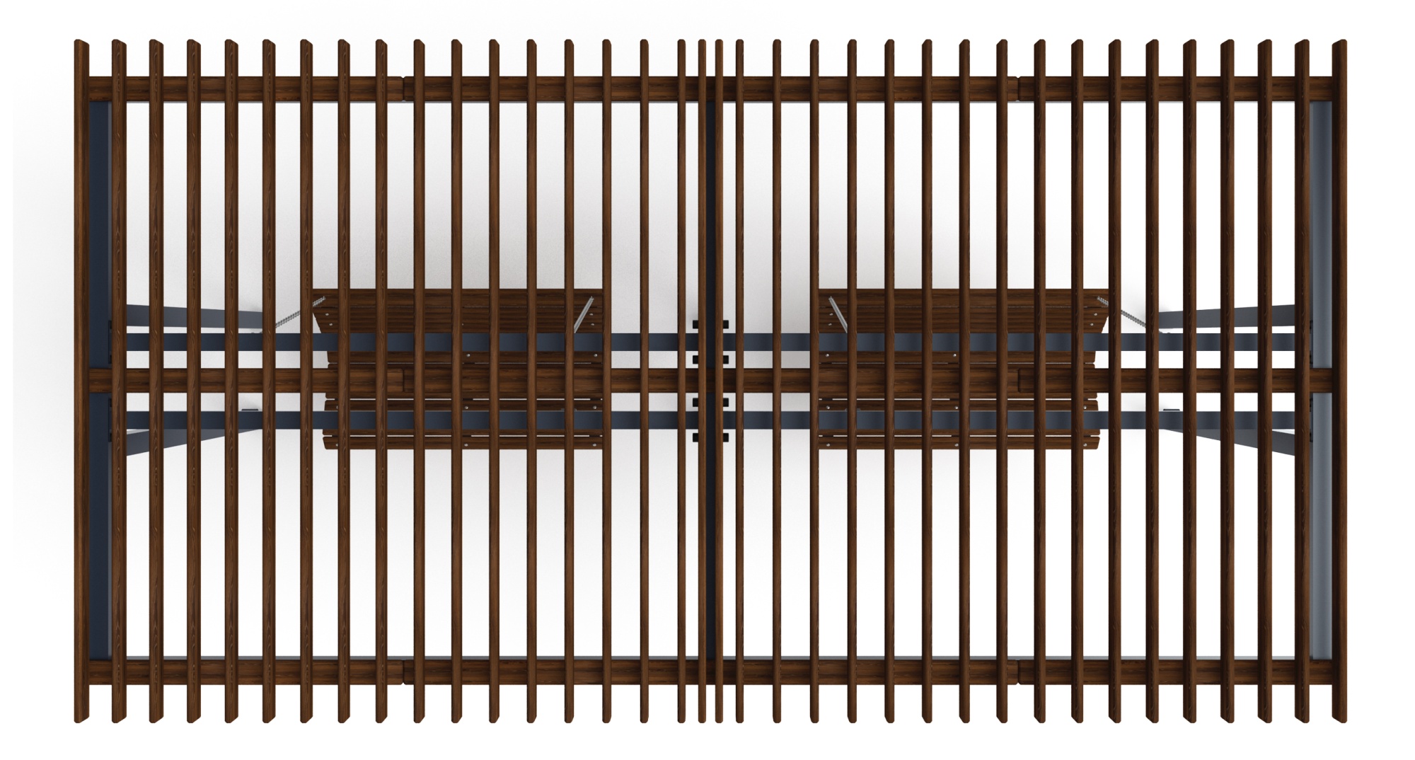 Пергола тент с качелями (прямая) - МФ 78.04.02-01 /без поликарбоната/
