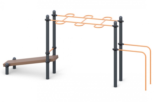 Рукоход с брусьями и лавкой для преса W-01-006