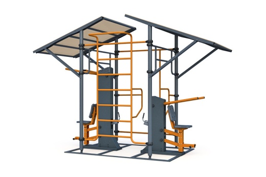 Тренажерная беседка на 2 тренажера (в составе ТР-1.62.1, ТР-1.72.1 с изменяемой нагрузкой) ТРК-1.11