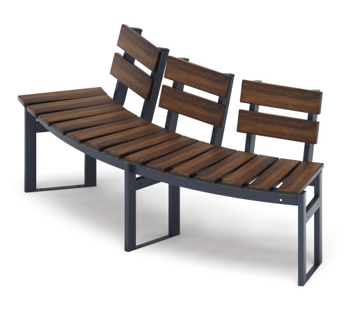 Модульная скамья радиальная (темный дуб) МФ 42.01.19