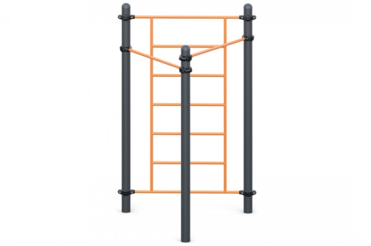 Два турника классического хвата и шведская стенка расположенные в форме треугольника W-02-011