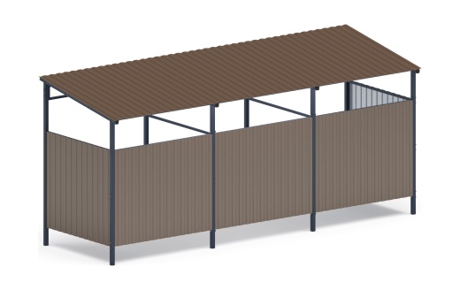 Навес контейнерной площадки для мусора (3 секции) МФ 55.02.03.3-02