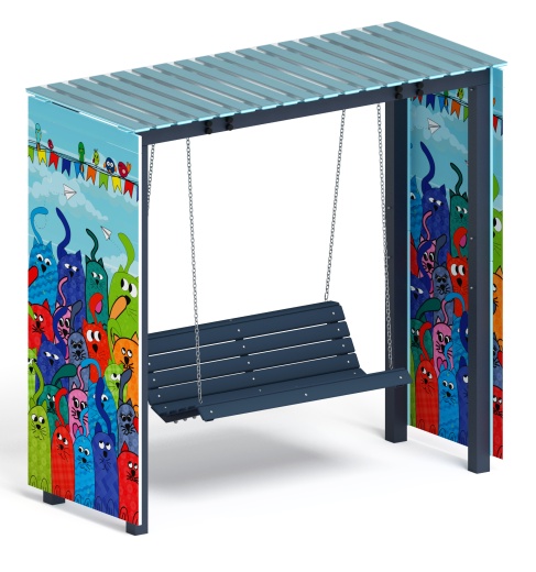 Пергола с качелями (Коты) - МФ 78.06.01-06 /с поликарбонатом/