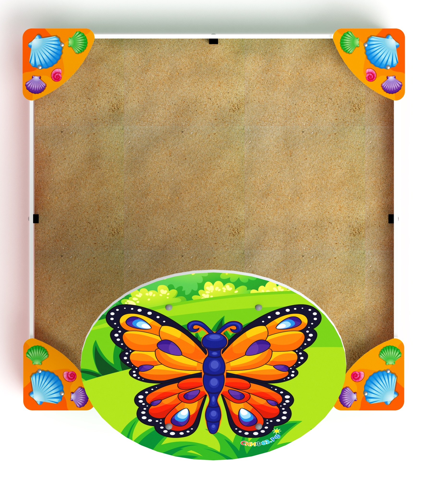 Песочница средняя с навесом Бабочка (Ракушки) - ИО 5.01.09-02