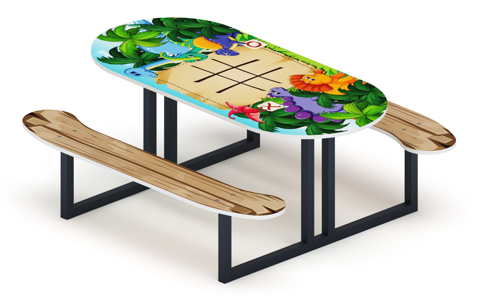 Столик детский овальный Крестики-нолики - МФ 31.01.09-03