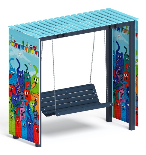 Пергола с качелями (Коты) - МФ 78.06.01-07 /без поликарбоната/