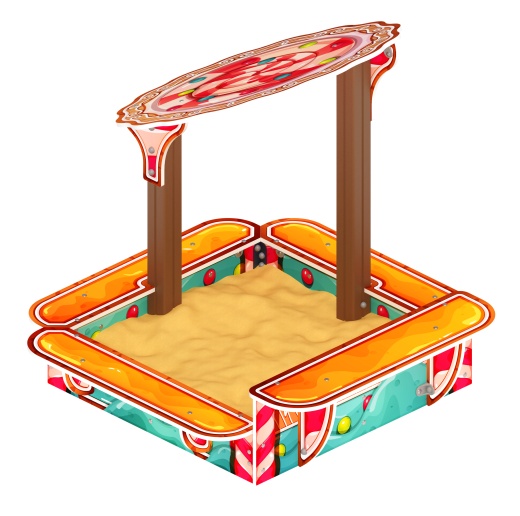 Песочница с навесом Ромашка (Пряничный домик) - ИО 5.01.16-03